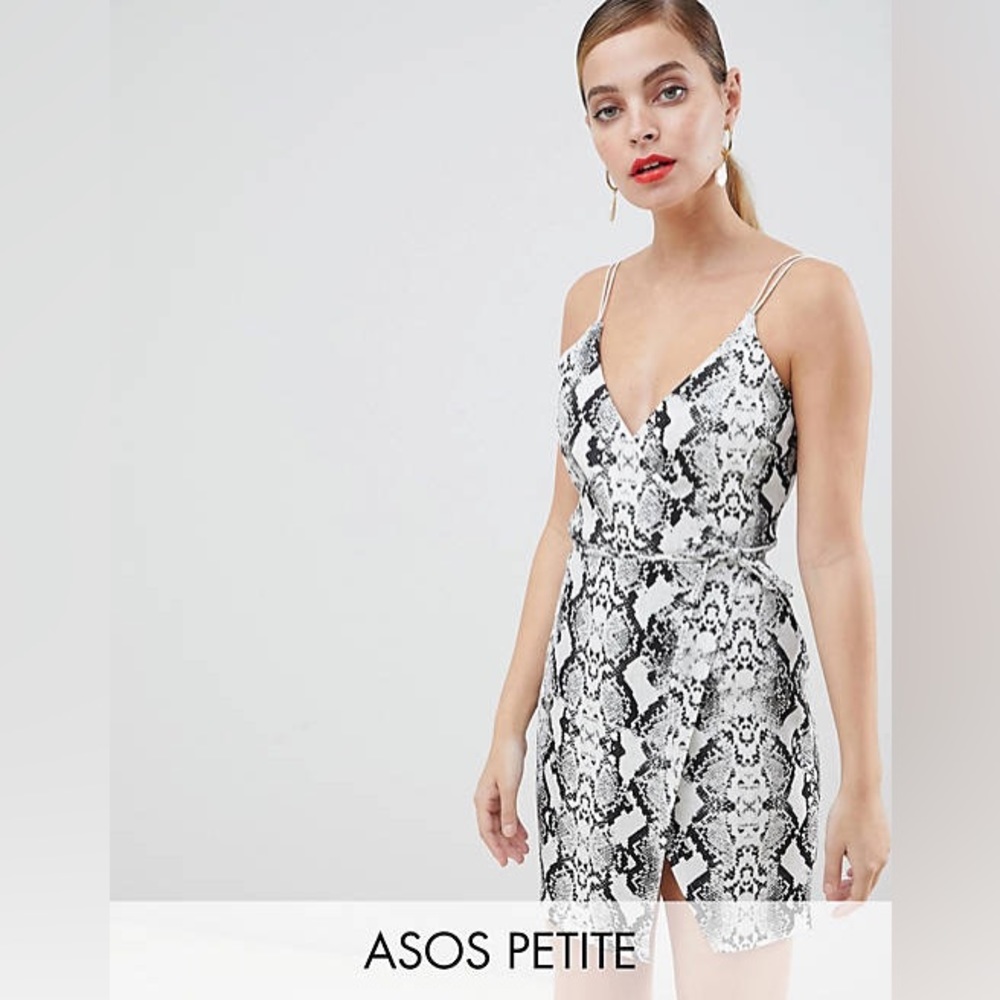 ASOS snake print mini wrap dress size 4